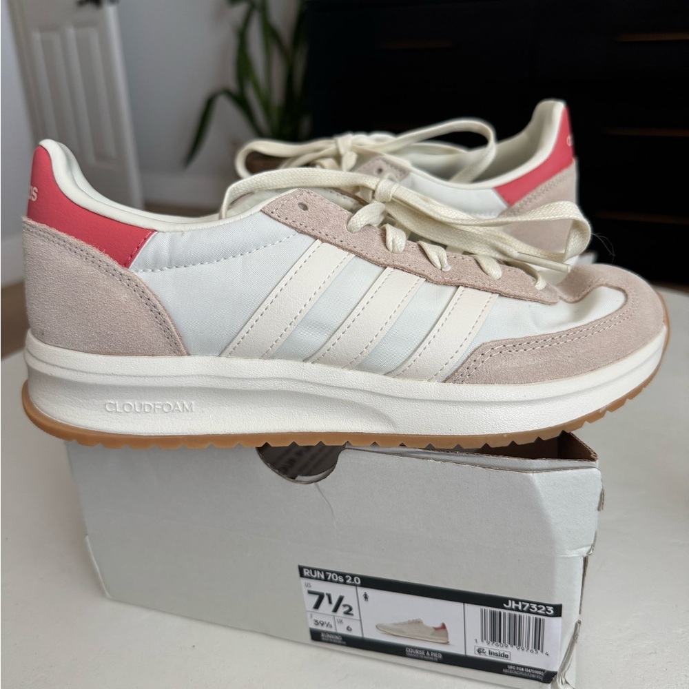 NWT Adidas Women's Run 70s Sneakers - White and Pink